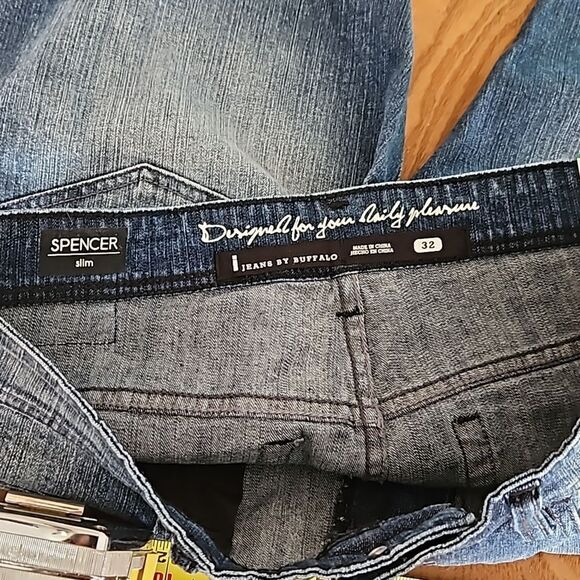 New Jeans by Buffalo Spencer Slim Mens Waist 32 Blue Jean Shorts Vintage Style - Picture 6 of 8